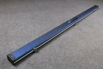 1 Piece Aluminium Double Snooker Cue Case Halo Style in Light Blue - Space for 2 Cues