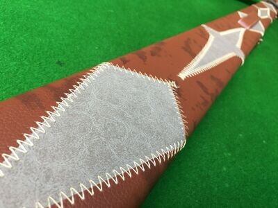 3/4 Snooker Cue Case with Brown Patchwork Effect