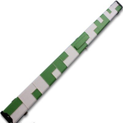 Handmade 3/4 Deluxe Patchwork Style Snooker Cue Case - Green / White