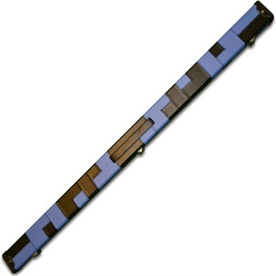 Handmade 3/4 Deluxe Patchwork Style Snooker Cue Case - Black / Blue