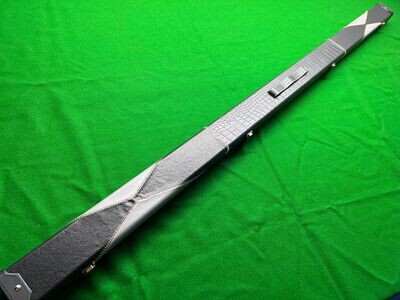 1 Piece Deluxe Design Snooker Cue Case - Space for 2 Cues - Black and Grey
