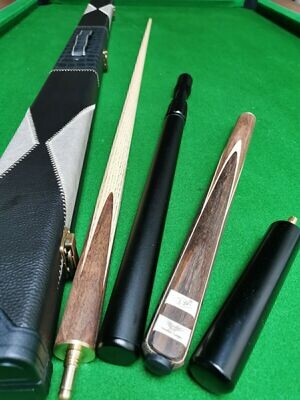 Handmade 3/4 Ash and Rosewood Snooker / Pool Cue Set with Case + Extensions