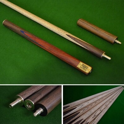 57 Inch Handmade Rengaswood and Rosewood Ash Snooker/Pool Cue with Mini-Butt.