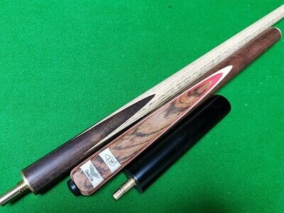 57 Inch Classic Handmade Ash 3/4 Snooker Cue with Red Veneers + 9.5mm tip
