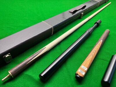 Classic 57.1 inch Handmade Ash and Rosewood 3/4 Snooker Cue Set with 9.5mm tip + Telescopic Extension
