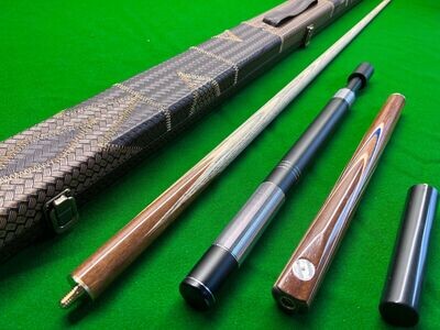 57.1 inch Handmade Ash and Rosewood 3/4 Snooker Cue Set with 9.5mm tip + Telescopic Extension