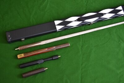 Handmade 4 Piece Snooker Cue Set with Leather Case, Telescopic Extension and Mini Butt