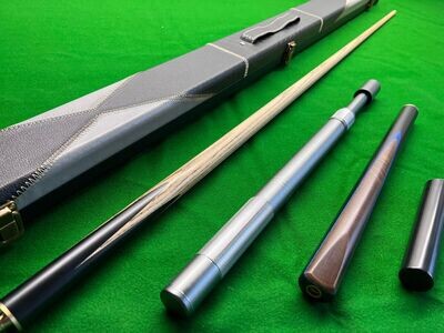 Handmade 3/4 Piece 58.5 Inch Snooker/Pool Cue Complete Set with Ash Shaft and Ebony Butt
