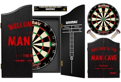 The Mans Ultimate Dream 'Man Cave' Winmau Complete Dart Set with Diamond Plus Professional Dartboard