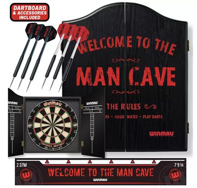 The Mans Ultimate Dream 'Man Cave' Winmau Complete Dart Set with Pro SFB Dartboard