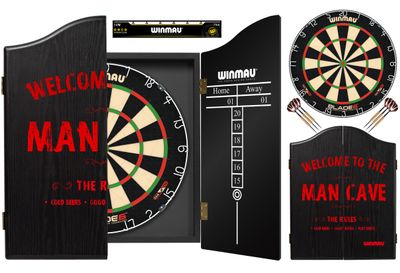 The Mans Ultimate Dream 'Man Cave' Winmau Complete Dart Set with Blade 6 Professional Dartboard