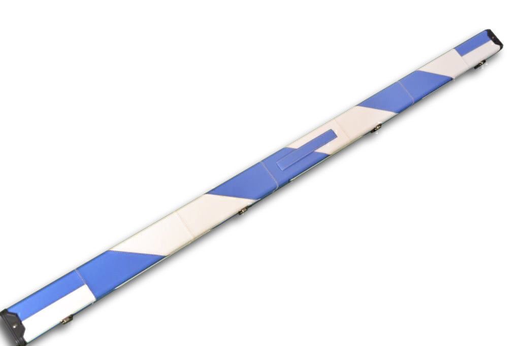 Handmade 1 Piece Blue/White Patchwork Snooker Tournament Style Case With 2 Compartments