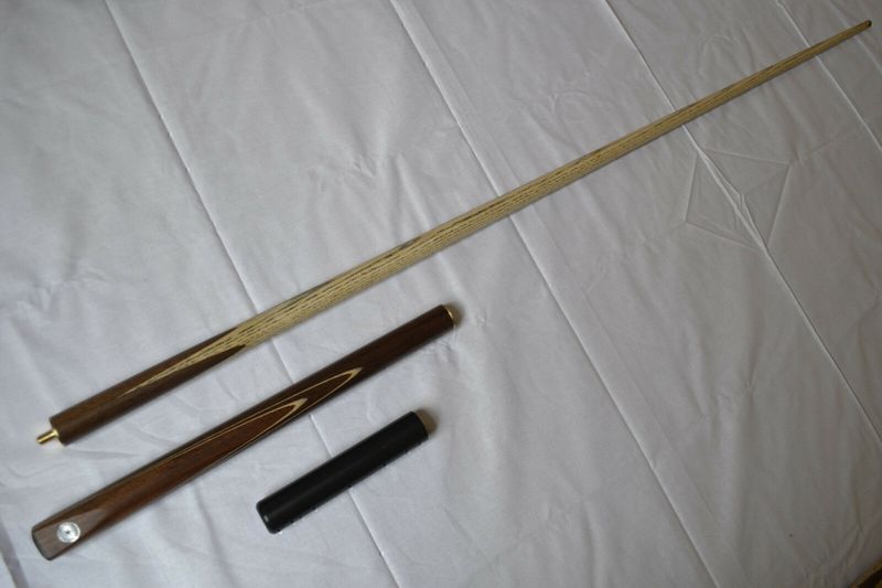 Handmade 3/4 Jointed 57" Ash Shaft Rosewood Butt Snooker Cue - E6 Female Thread Mini Butt