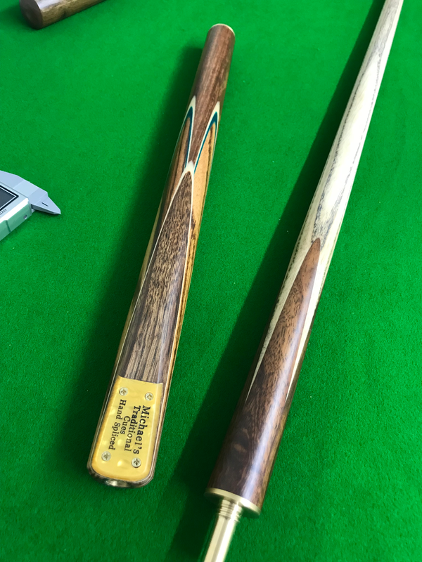 Stunning 3/4 Handmade 57 Inch Snooker Cue Ash Shaft / Rosewood Butt - 9.5mm tip