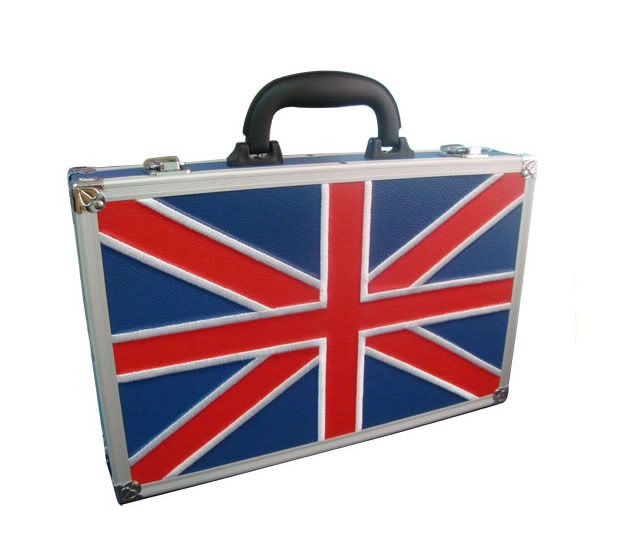 Stylish Hand Crafted Aluminium Union Jack Design Full Size Snooker Balls Carry Case.