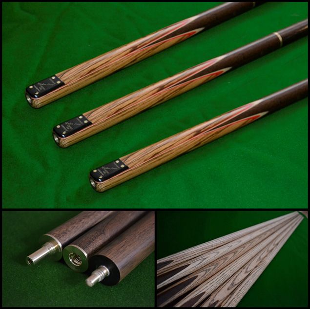 57 57" Handmade Multi-Spliced Rare Andiroba, Brazilian Cherry and Rosewood Snooker/Pool Cue