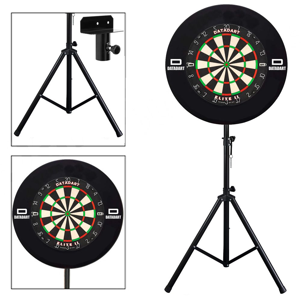 Darts Set with Portable Stand - DATADART ELITE II- Professional Dartboard and a Black Surround