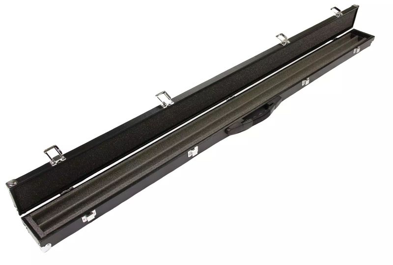 Long Hard BLACK 3/4 Snooker Cue Case with REINFORCED CORNERS and Foam Lined