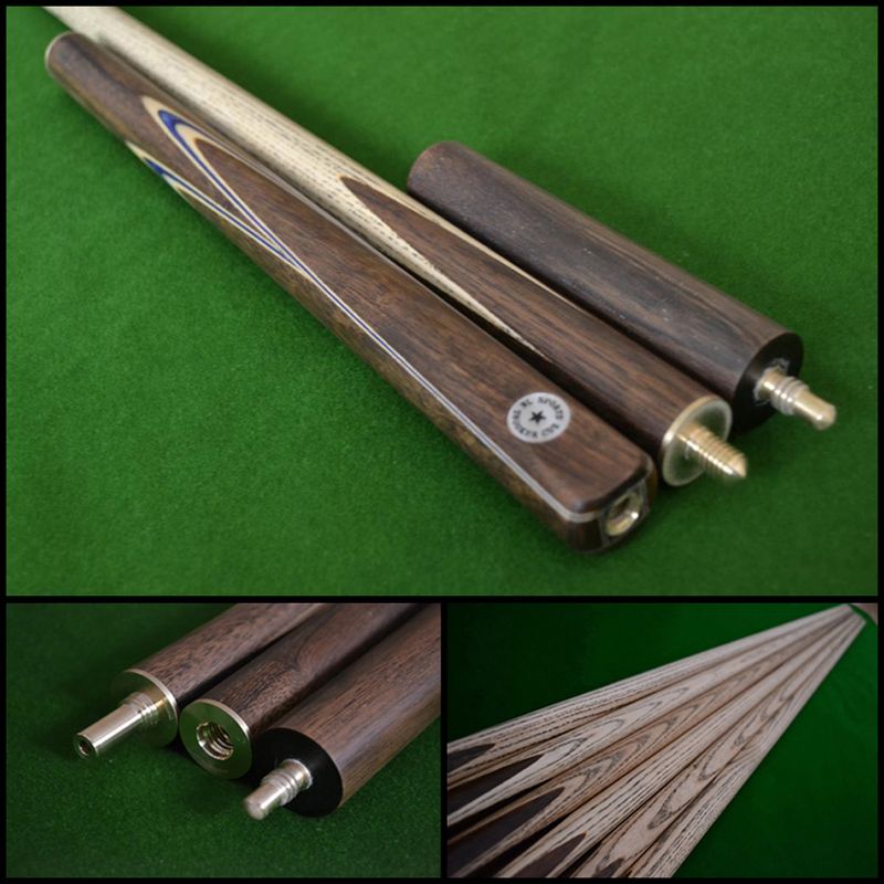 57" Handmade/Hand-Spliced Snooker Cue (Butt: Rosewood with Blue inlays)