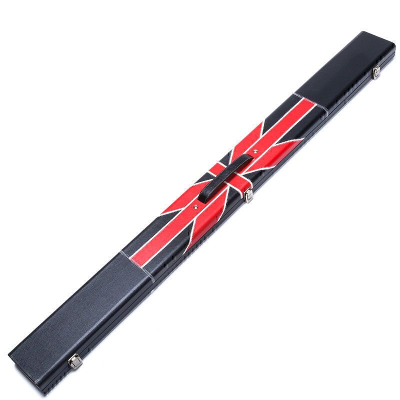 Quality Handmade Wide 3/4 Snooker Cue Case Red Cross Design With 3 Compartments