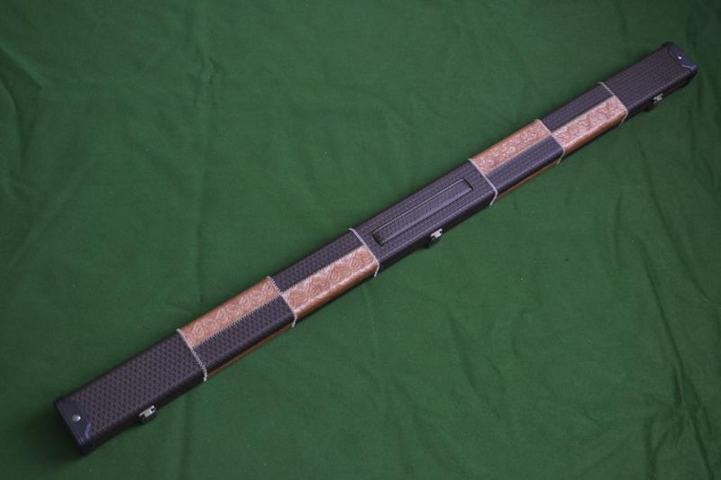 3/4 Retro Style Snooker Cue Case - Light/Dark Brown