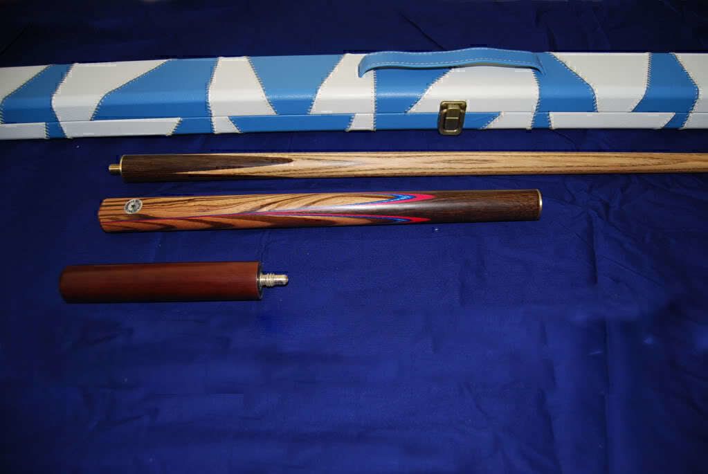 57 Inch Handmade 3/4 Multi-Handspliced Rosewood Butt, Ash Shaft Snooker Cue Set