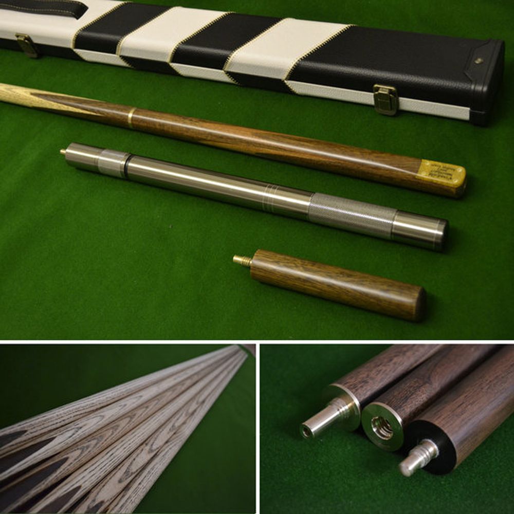 57 Inch Handmade 3/4 Snooker Cue, Rosewood Butt, Ash Shaft, Stunning Case, Mini-Butt, Extension.
