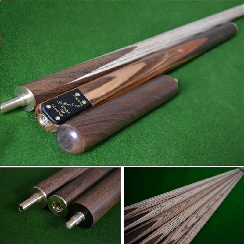 57" Handmade Multi-Spliced Rare Andiroba, Brazilian Cherry and Rosewood Snooker/Pool Cue