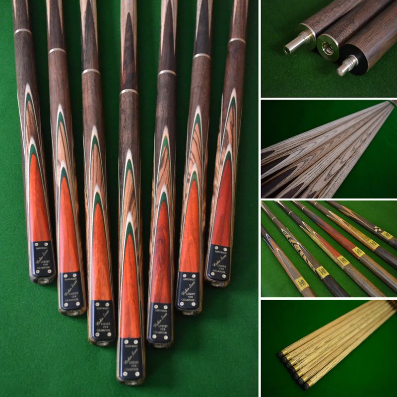 57" Handmade Snooker Cue with a Multi-Spliced Rosewood Butt