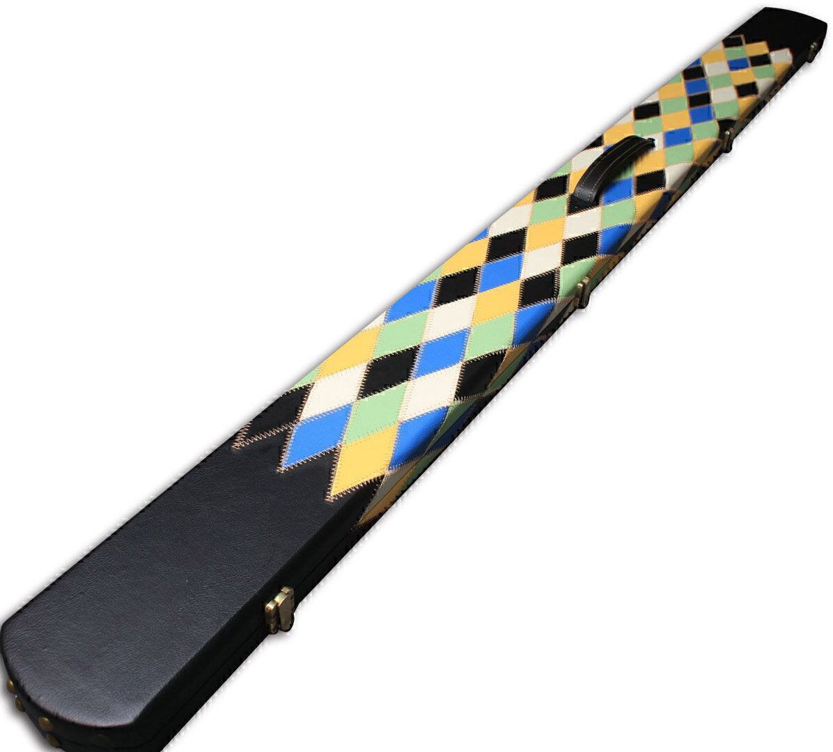 Deluxe Wide 1 Piece Multi Patchwork Snooker Tournament Style Case With 3 Compartments