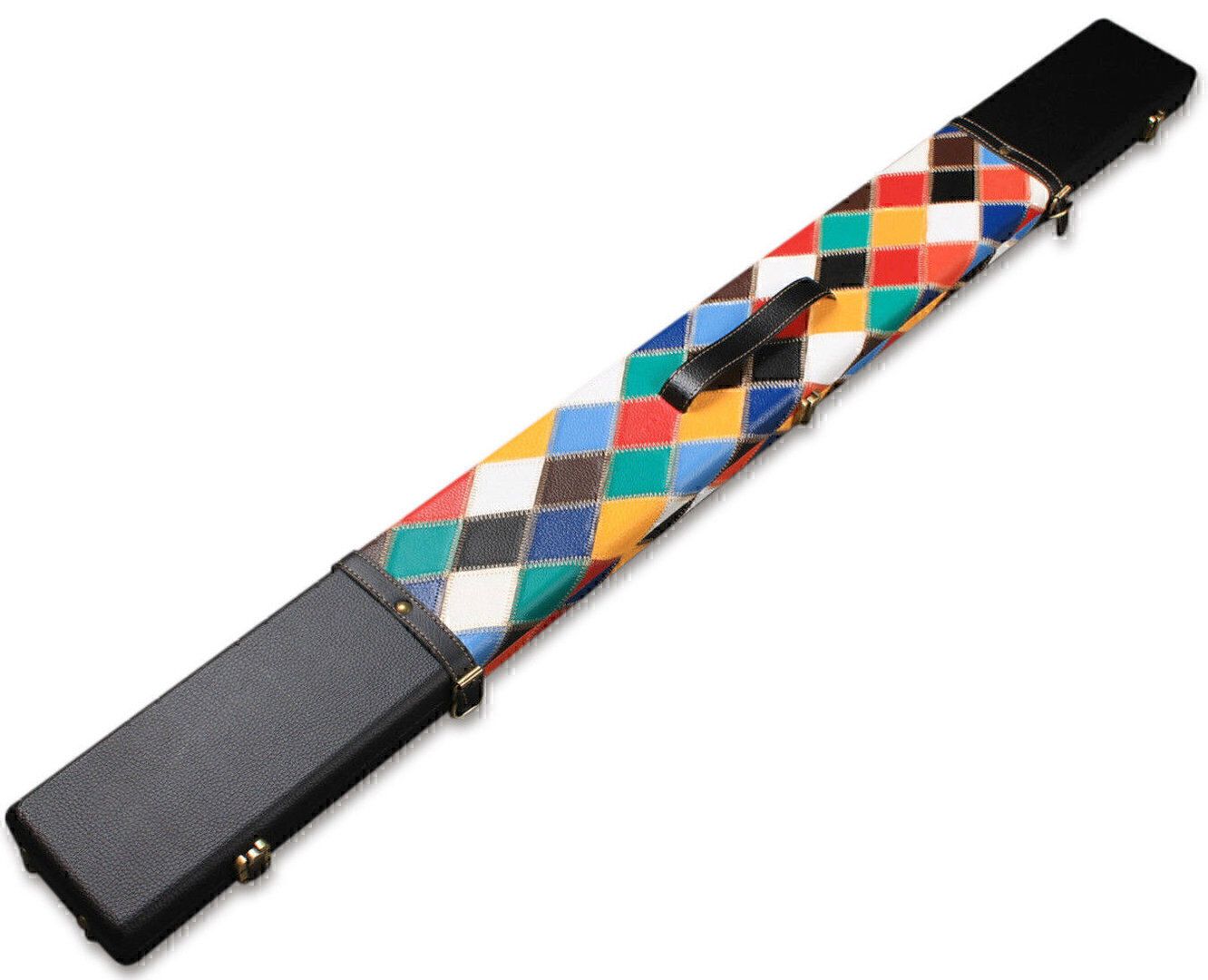 Deluxe Wide 3/4 Patchwork 3 Compartment Tournament Style Snooker Cue Case