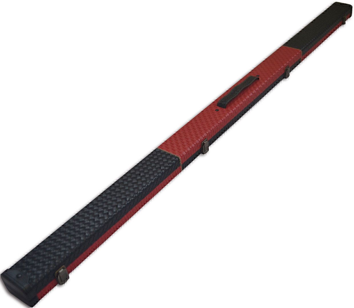 Handmade 1 Piece Black/Red Patchwork Snooker Tournament Style Case With 2 Compartments