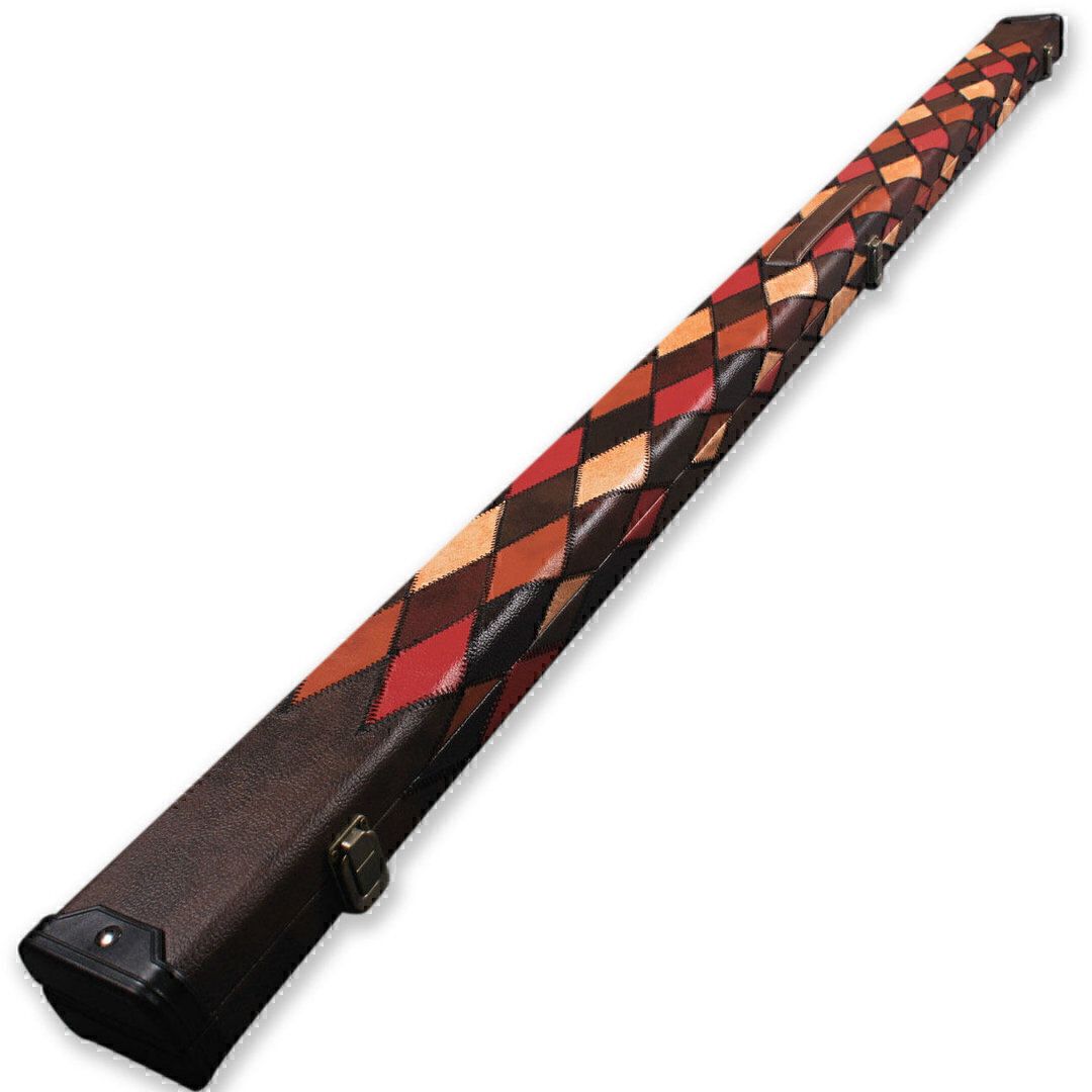 Handmade 1 Piece Brown Patchwork Snooker Tournament Style Case With 2 Compartments