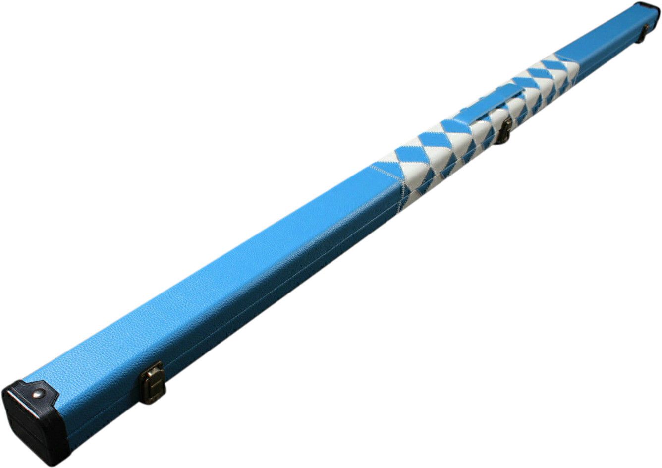 Handmade 1 Piece Slimline Blue Patchwork Snooker Cue Case With Single Slot