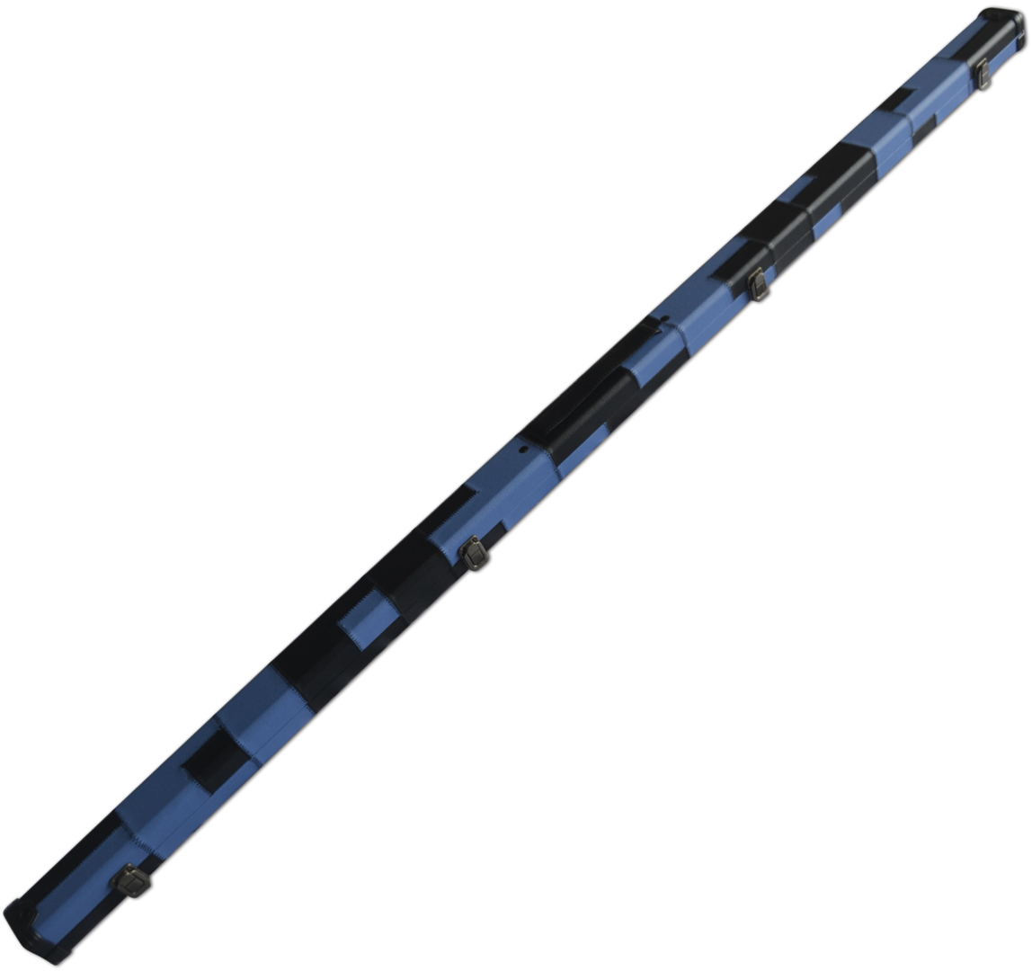 Handmade 1 Piece Slimline Blue/Black Patchwork Snooker Cue Case With Single Slot