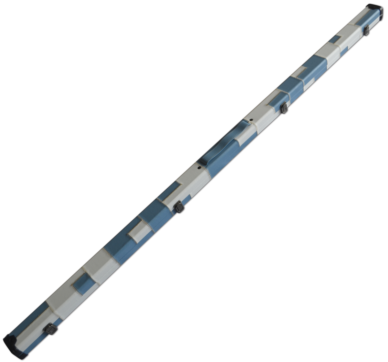 Handmade 1 Piece Slimline Blue/White Patchwork Snooker Cue Case With Single Slot