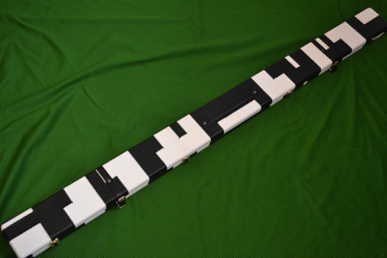 Handmade 1 Piece Wide Snooker Cue Case - Black/White - (Holds 3 x 1 Piece Cues)