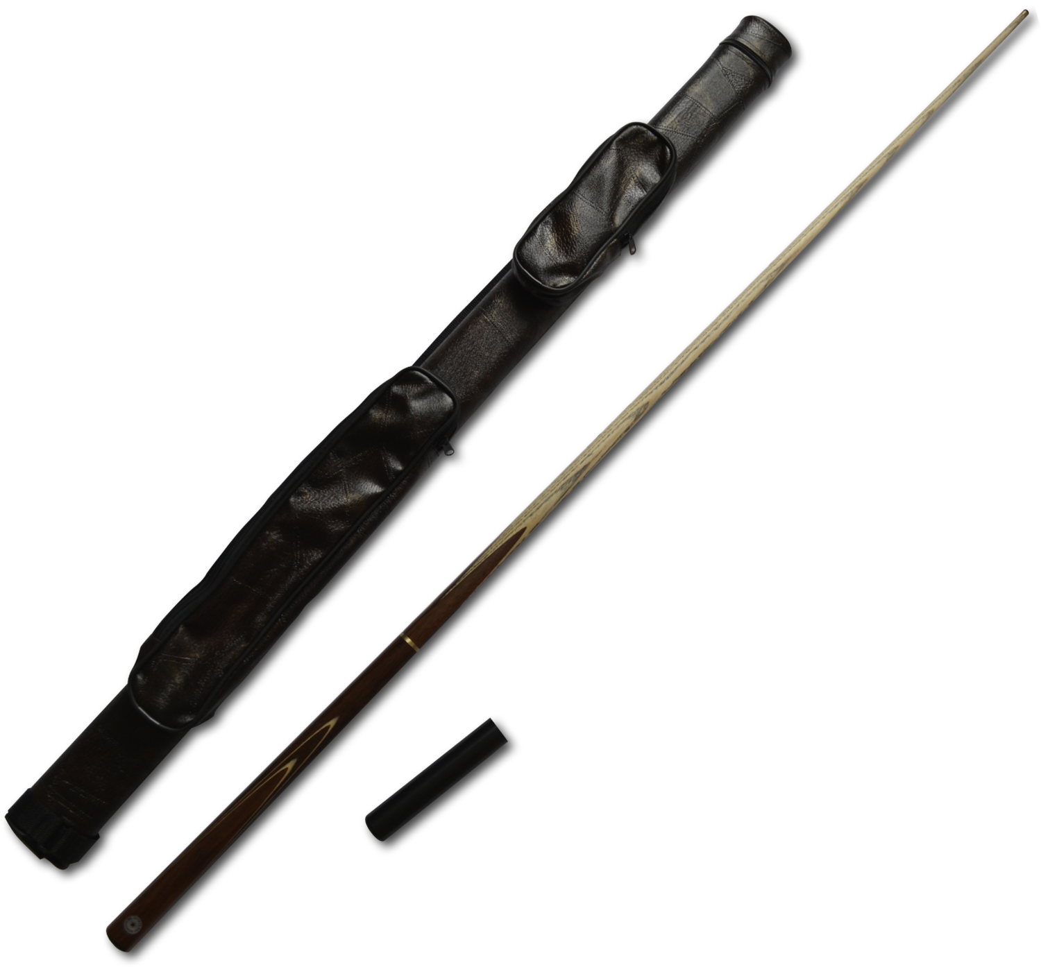 Handmade 3/4 57.1" Ash Shaft Rosewood Butt Snooker/Pool Cue with Case and Mini Butt