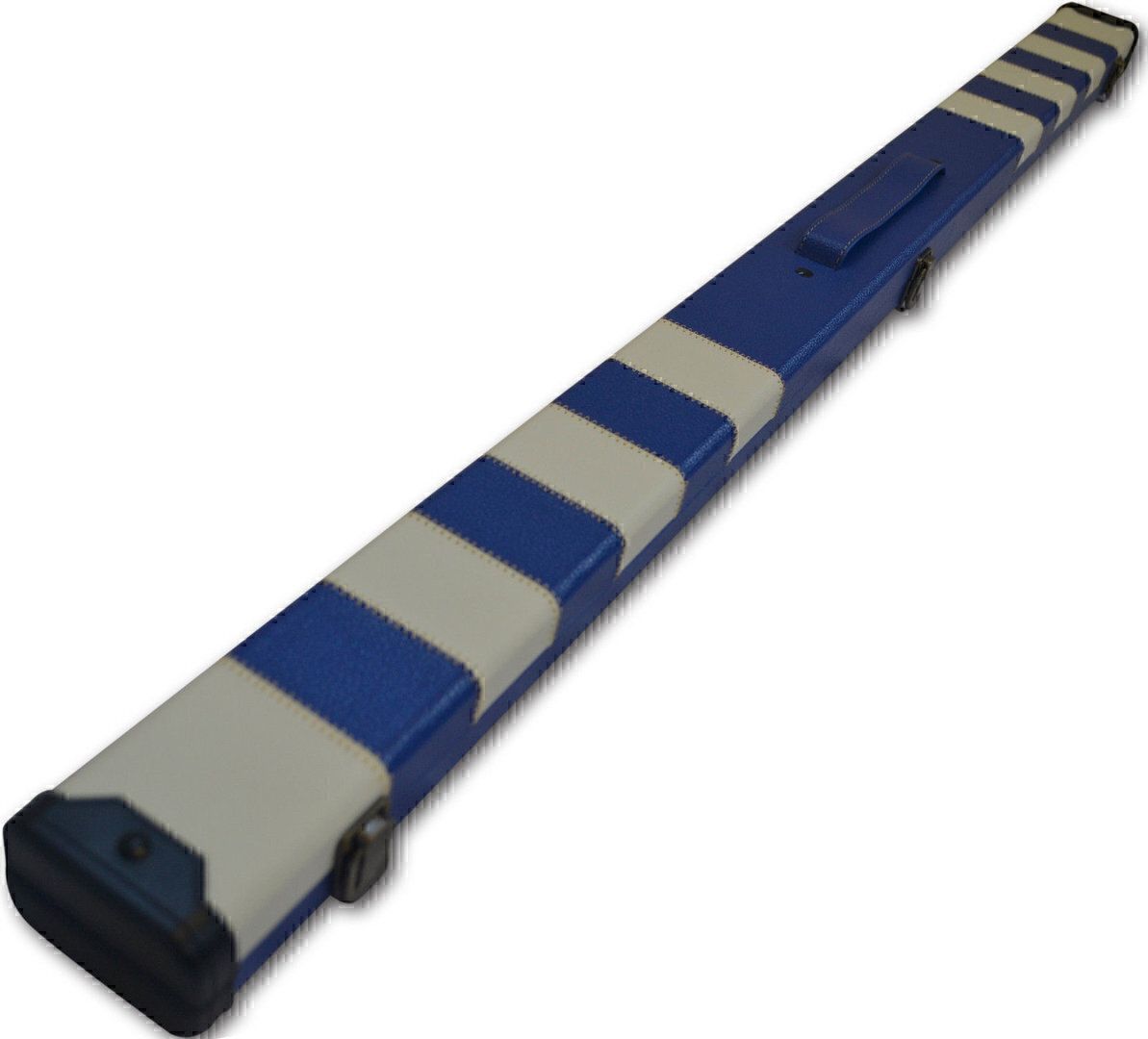 Handmade 3/4 Blue and White Snooker Cue Case With 2 Compartments