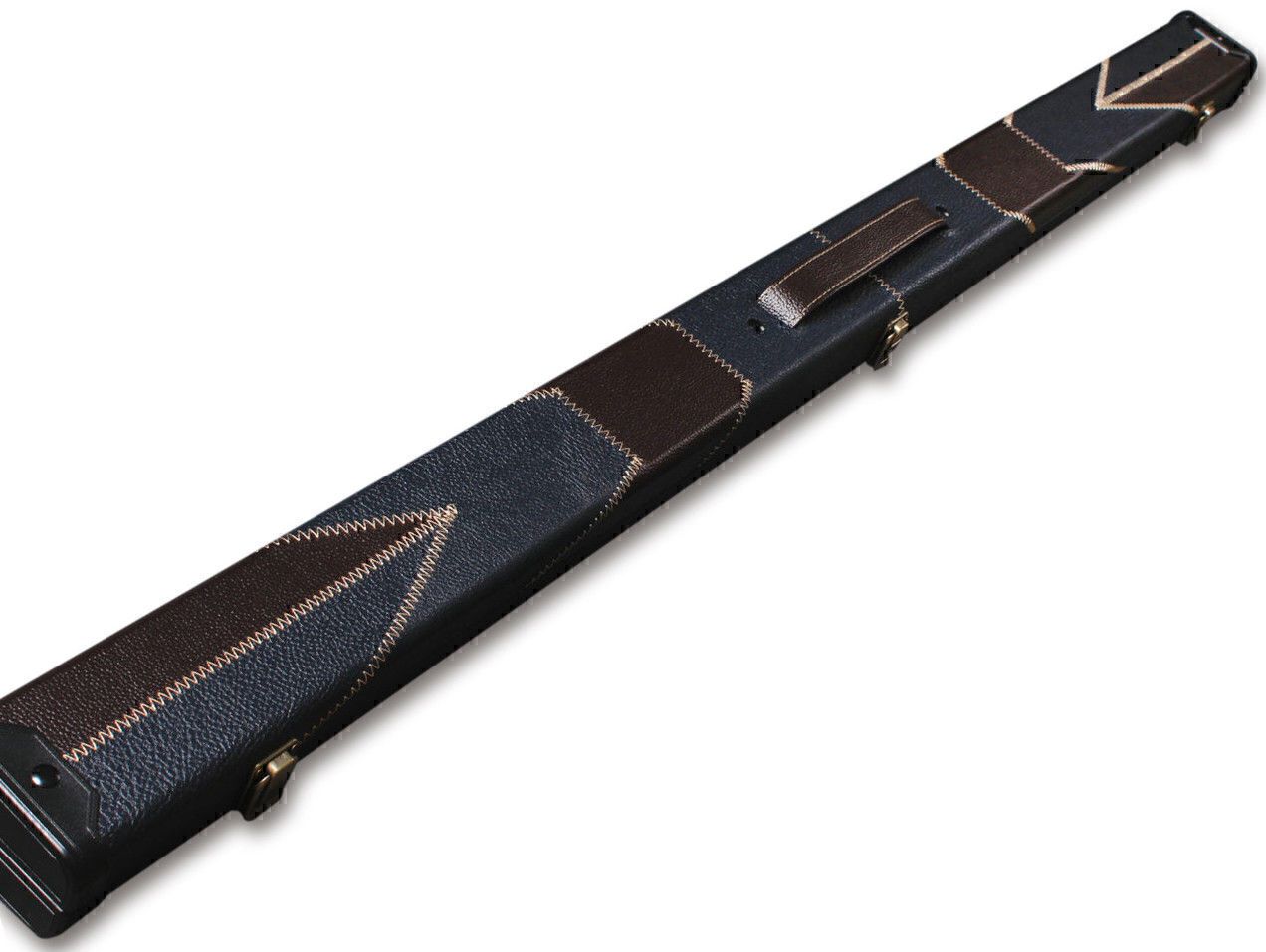 Handmade 3/4 Blue/Brown Snooker Cue Case With 2 Compartments