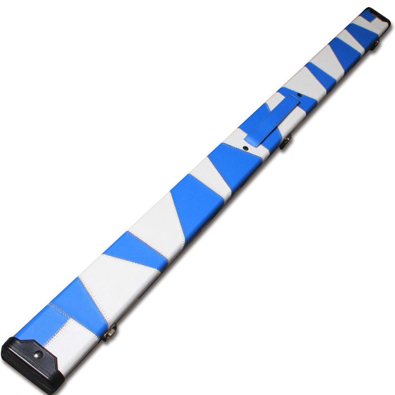 Handmade 3/4 Deluxe Patchwork Style Snooker Cue Case - Blue / White