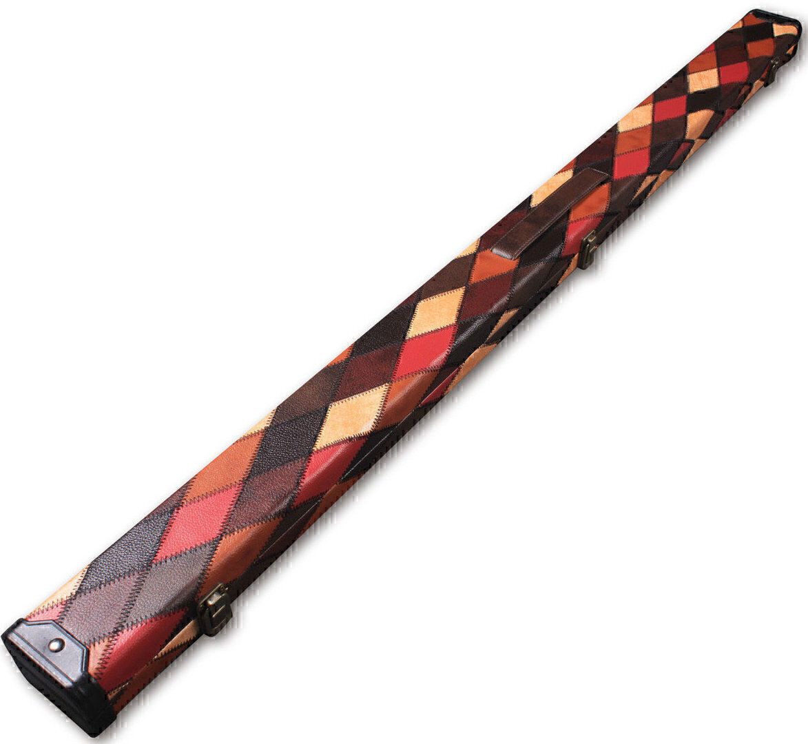 Handmade 3/4 Diamond Patchwork Tournament Style Snooker Cue Case With 2 Compartments