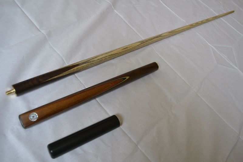 Handmade 3/4 Jointed 57" Ash Shaft Rosewood Butt Snooker Cue - E7 Female Thread Mini Butt