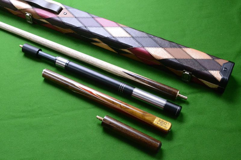 Handmade 3/4 Piece 57 Inch Snooker/Pool Cue Complete Set with Ash Shaft and Hand Spliced Butt