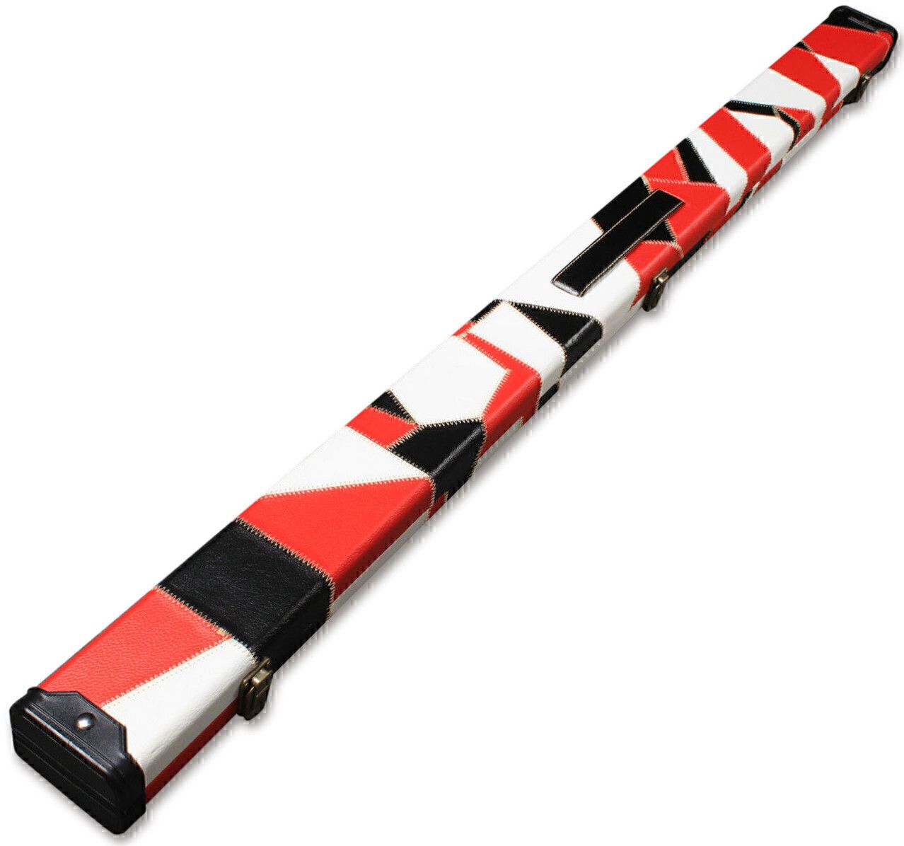 Handmade 3/4 Red/White/Black Snooker Cue Case With 2 Compartments