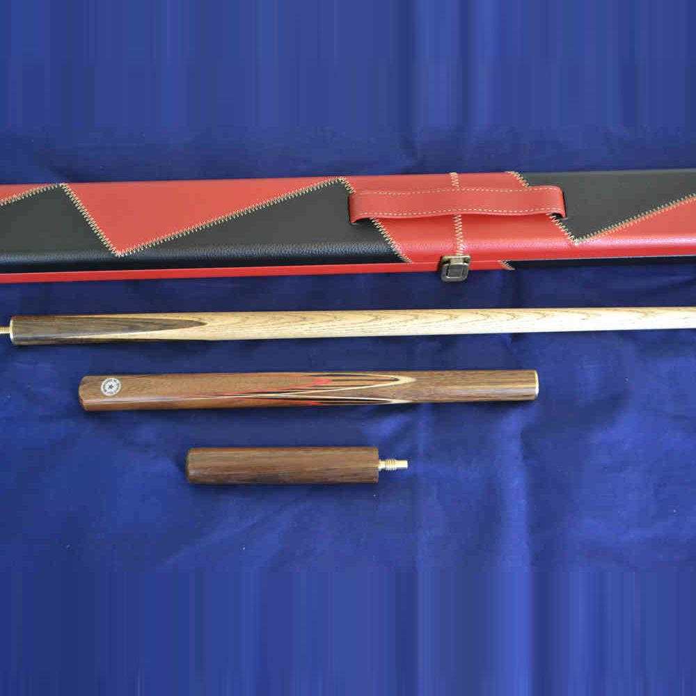 Handmade 3/4 Rosewood Inlayed Butt, Ash Shaft Snooker Cue, Black and Red Case, 6" Mini-Butt.