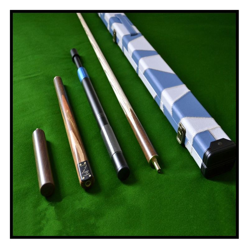 Handmade 4 piece ZEBRA WOOD INLAYED Ash Snooker/Pool Cue Complete Set