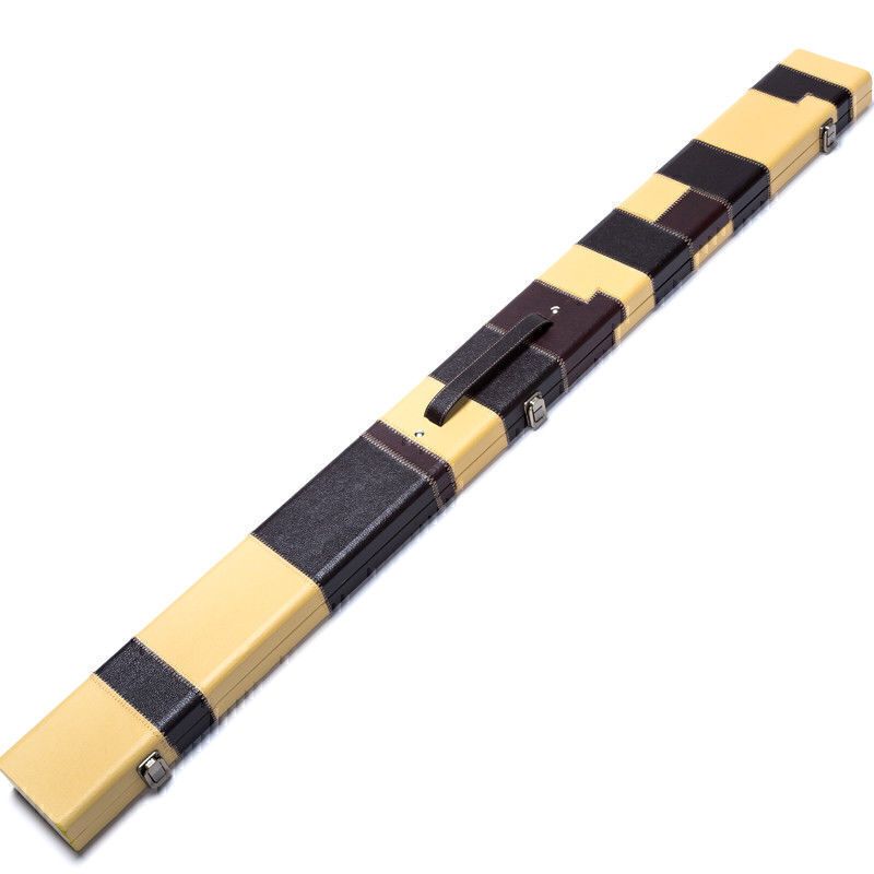 Quality Handmade Wide 3/4 Brown/Beige Snooker Cue Case With 3 Compartments