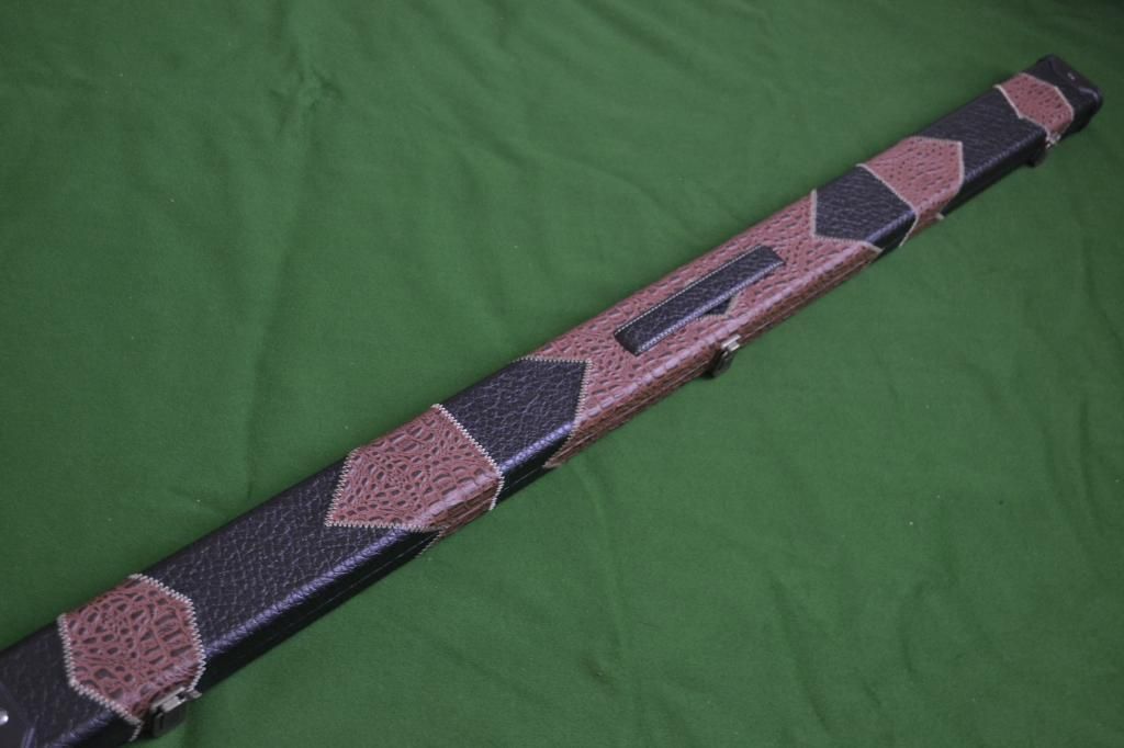 Retro Style 3/4 Snooker Cue Case - Light/Dark Brown