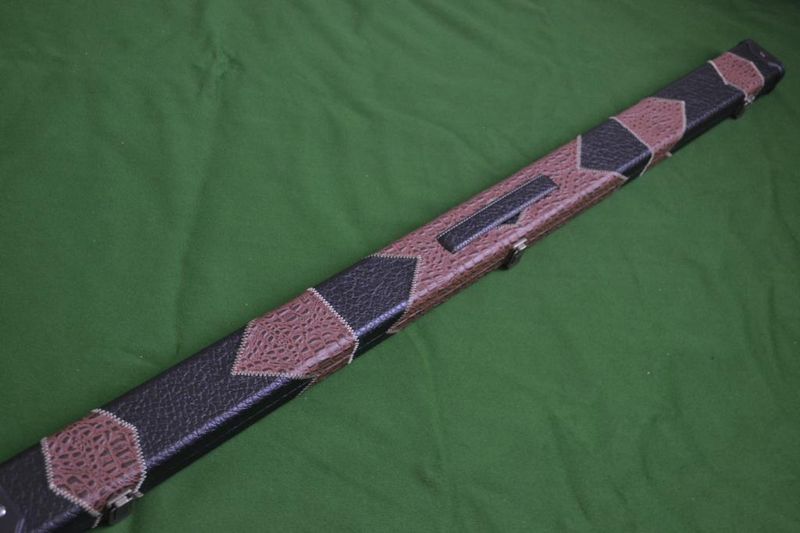 Retro Style 3/4 Snooker Cue Case - Light/Dark Brown